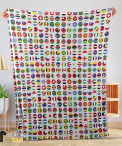 Original World Flags International Flags Collage Blanket Fleece Blanket