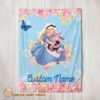Perfect Cute Disney Alice & The White Rabbit Alice In Wonderland Blanket Fleece Customized Blanket