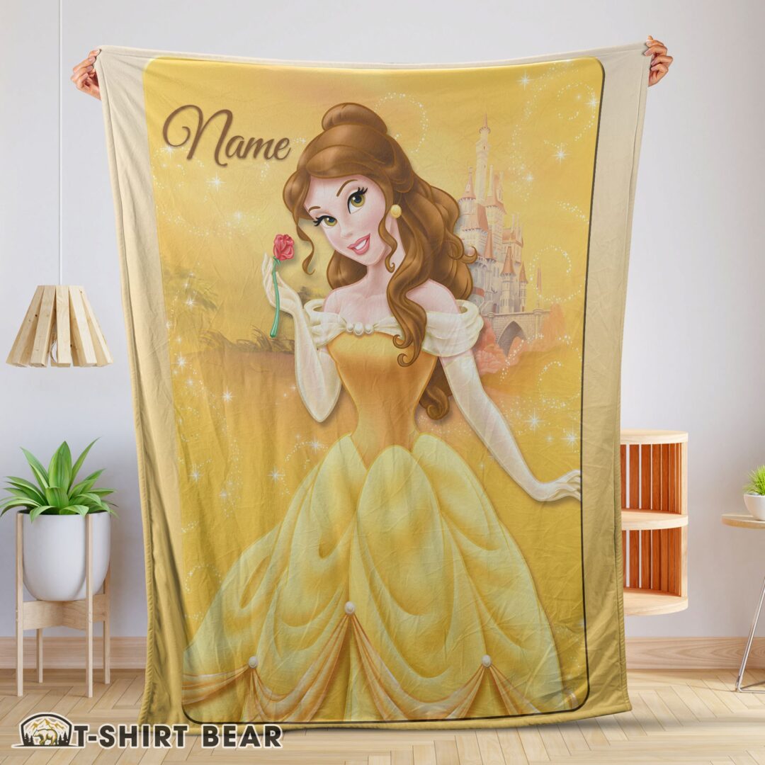 Perfect Cute Disney Belle Princess Blanket Fleece Customized Blanket