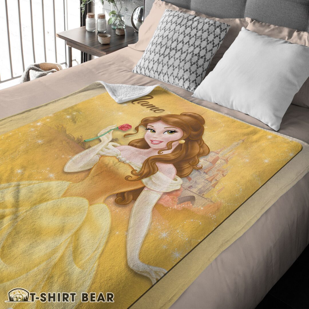 Perfect Cute Disney Belle Princess Blanket Fleece Customized Blanket