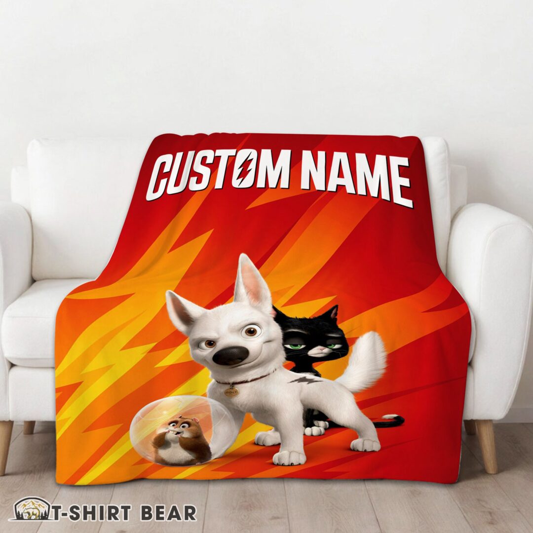 Perfect Cute Disney Bolt And Friends Blanket Fleece Customized Blanket