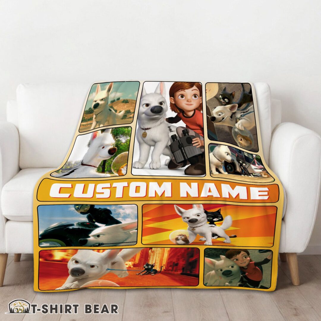 Perfect Cute Disney Bolt Cartoon Bolt And Penny Blanket Fleece Customized Blanket-mk-02 (2)