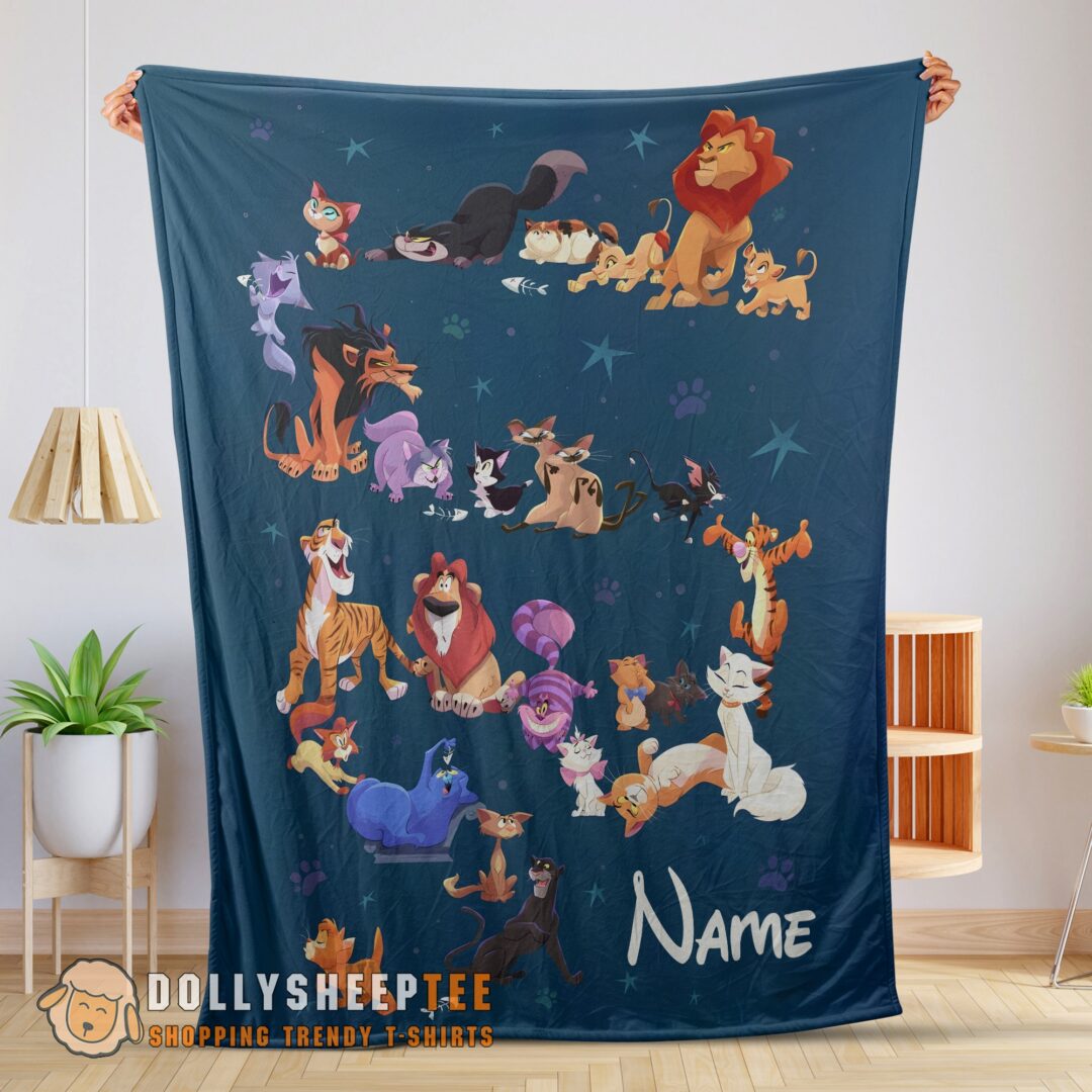Perfect Cute Disney Cartoon All Cats Character Blanket Fleece Customized Blanket-mk-01 (1)
