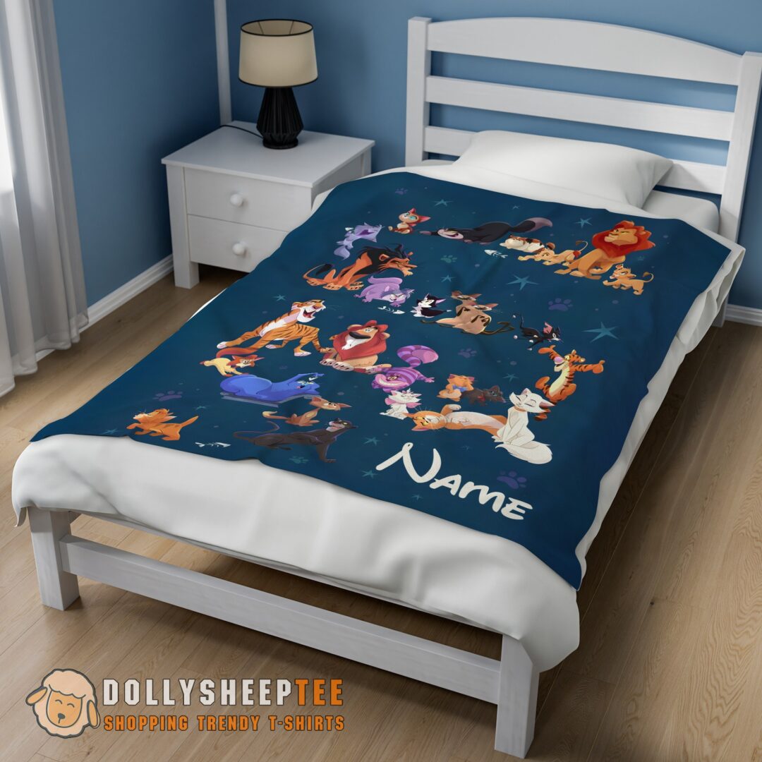 Perfect Cute Disney Cartoon All Cats Character Blanket Fleece Customized Blanket-mk-01 (2)