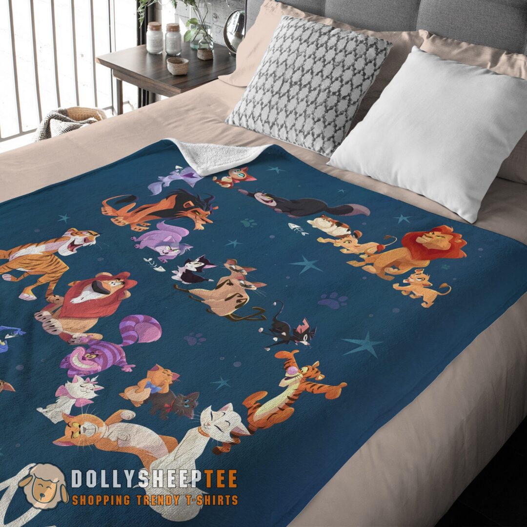 Perfect Cute Disney Cartoon All Cats Character Blanket Fleece Customized Blanket-mk-01 (3)