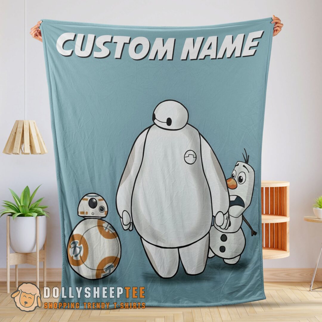 Perfect Cute Disney Cartoon Big Hero 6 Baymax With Friends Blanket Fleece Customized Blanket-mk-01 (1)