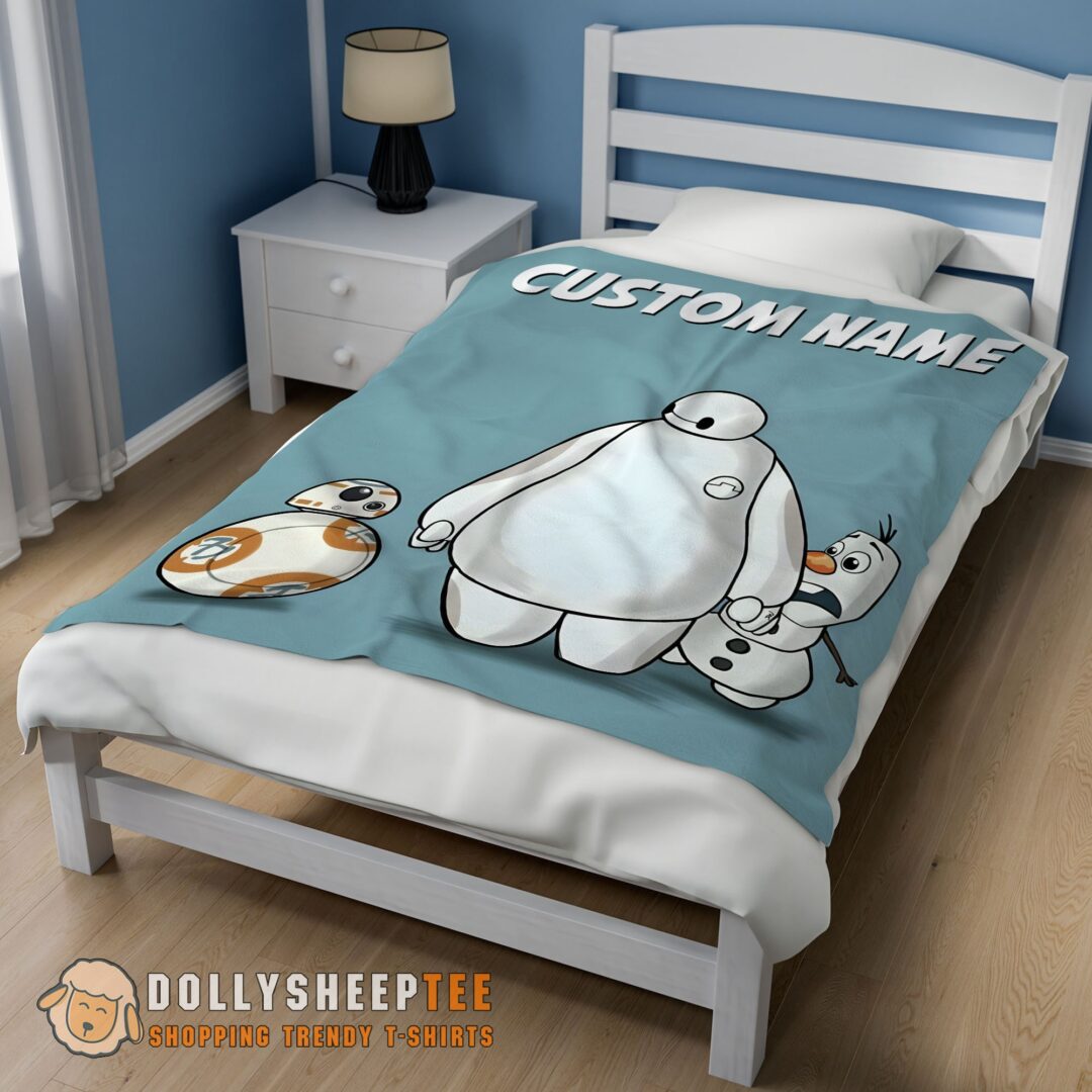 Perfect Cute Disney Cartoon Big Hero 6 Baymax With Friends Blanket Fleece Customized Blanket-mk-01 (2)