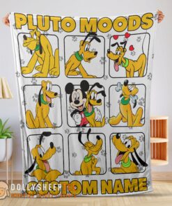 Perfect Cute Disney Pluto Dog And Friends Pluto Dog Moods Blanket Customize Blanket