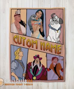 Perfect Cute Disney Pocahontas Meeko Percy John Smith Blanket Fleece Customized Blanket