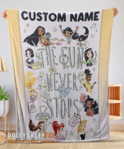 Perfect Cute Disney Princess The Fun Never Stops Blanket Fleece Customized Blanket