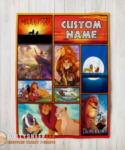Perfect Cute Disney Simba Mufasa Timon Pumbaa The Lion King Collage Blanket Fleece Customized Blanket