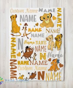Perfect Cute Disney Simba Timon Pumbaa The Lion King Blanket Fleece Customized Blanket