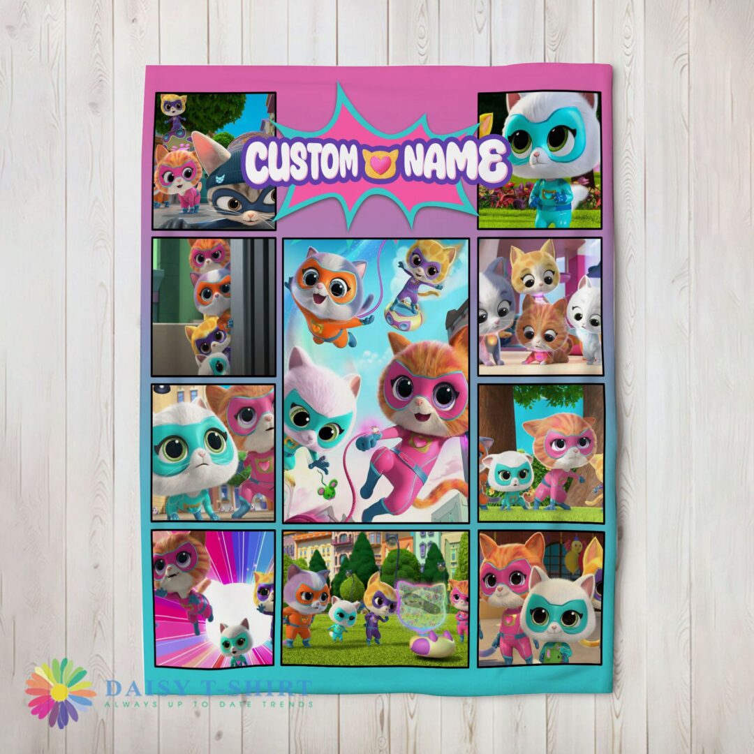Perfect Cute Disney SuperKitties Paw Power Squad Collage Blanket Fleece Customized Blanket-mk-01 (2)