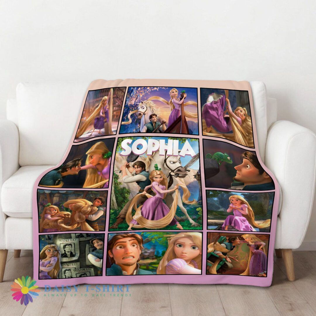 Perfect Cute Disney Tangled Collage Blanket Fleece Customized Blanket