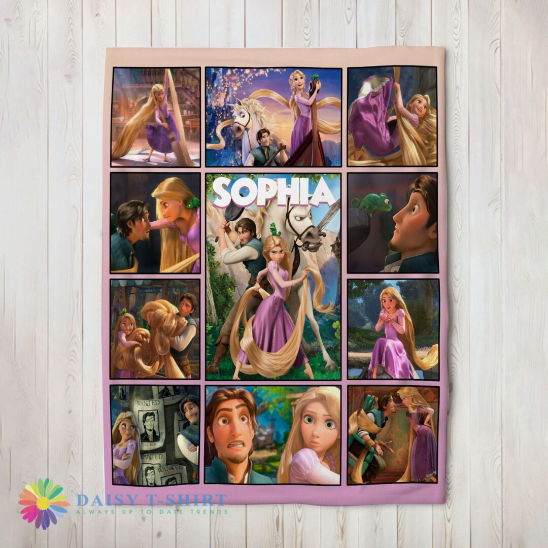Perfect Cute Disney Tangled Collage Blanket Fleece Customized Blanket
