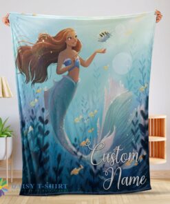 Perfect Cute Disney The Little Mermaid Ariel Princess Fleece Family Princess Customized Blanket