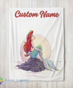 Perfect Cute Disney The Little Mermaid Delicate And Painterly Blanket Fleece Customized Blanket