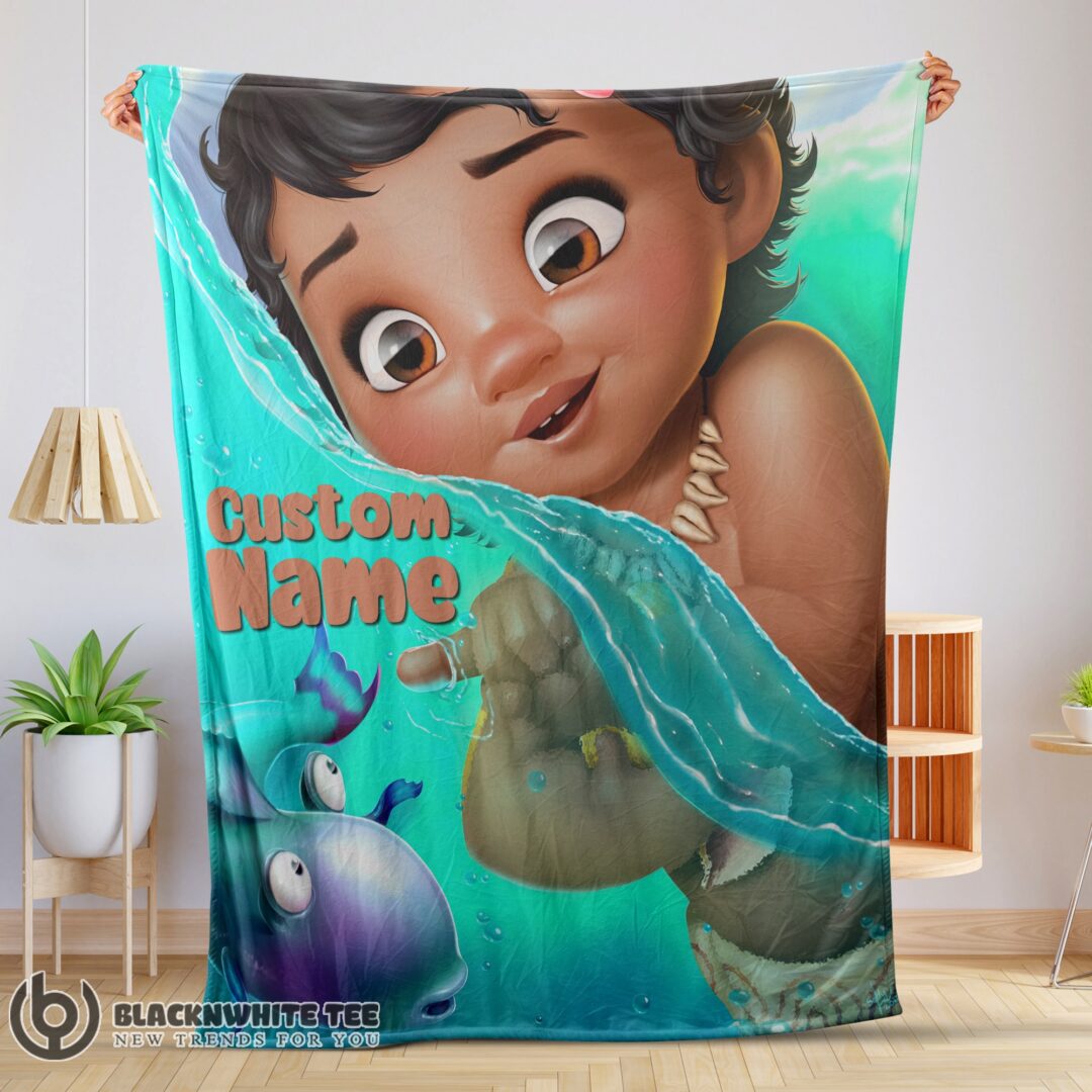 Perfect Cute Disney Toddler Moana Blanket Fleece Customized Blanket