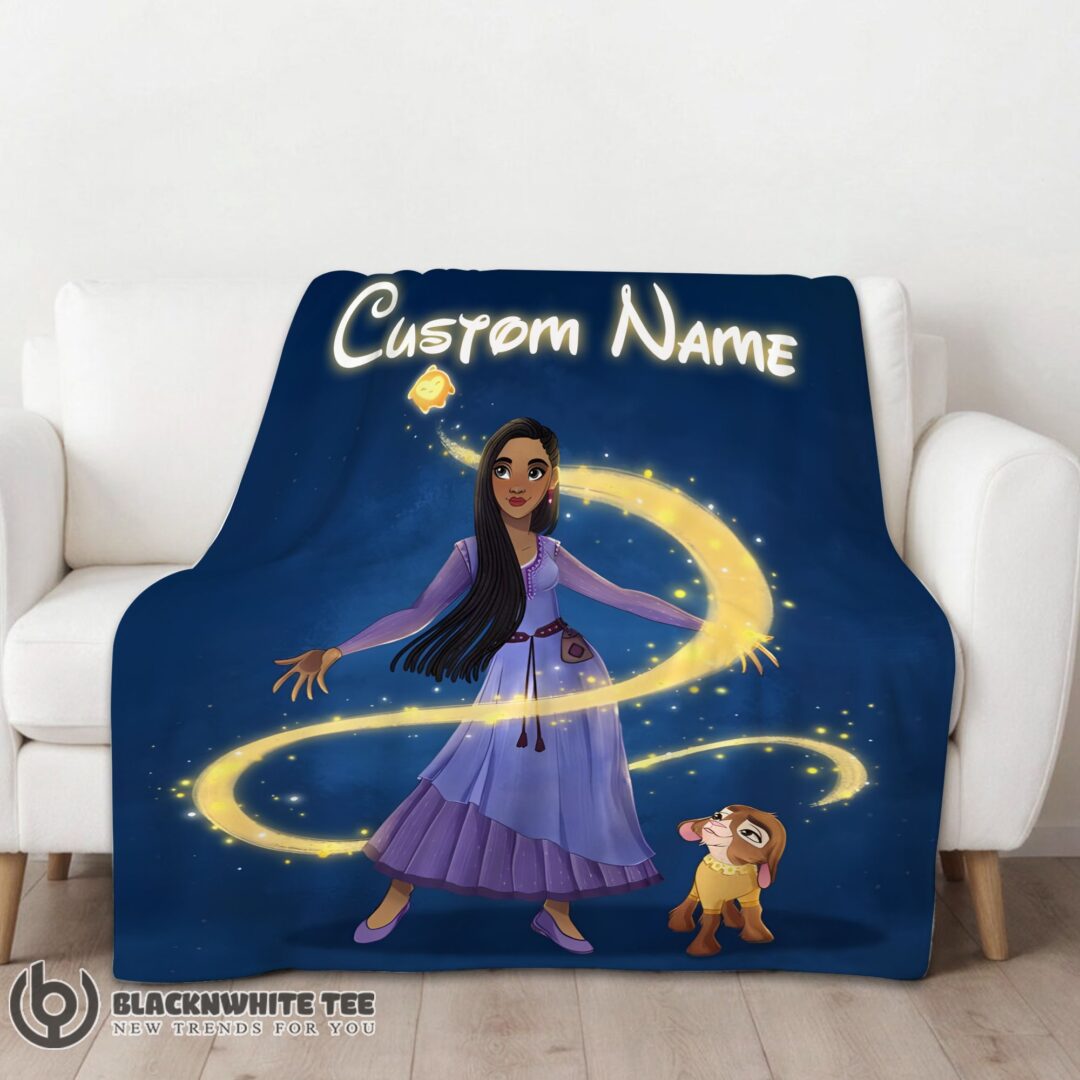 Perfect Cute Disney Wish Asha Princess Star Valentino Blanket Fleece Customized Blanket-mk-01 (1)