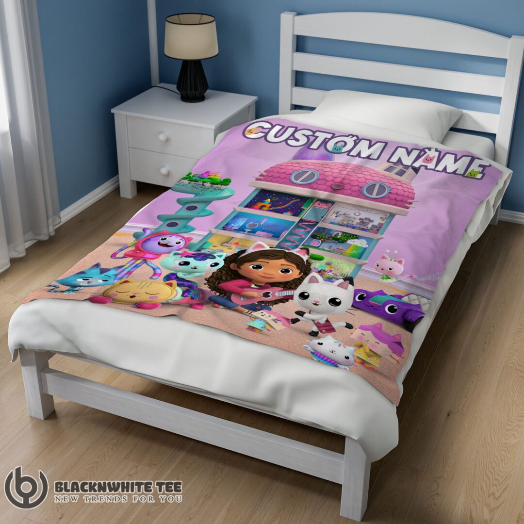 Perfect Cute Disney’s Gabby’s Dollhouse With Our Cute Girl Fleece Blanket Customize Blanket