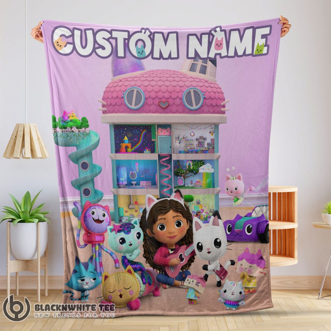 Perfect Cute Disney’s Gabby’s Dollhouse With Our Cute Girl Fleece Blanket Customize Blanket