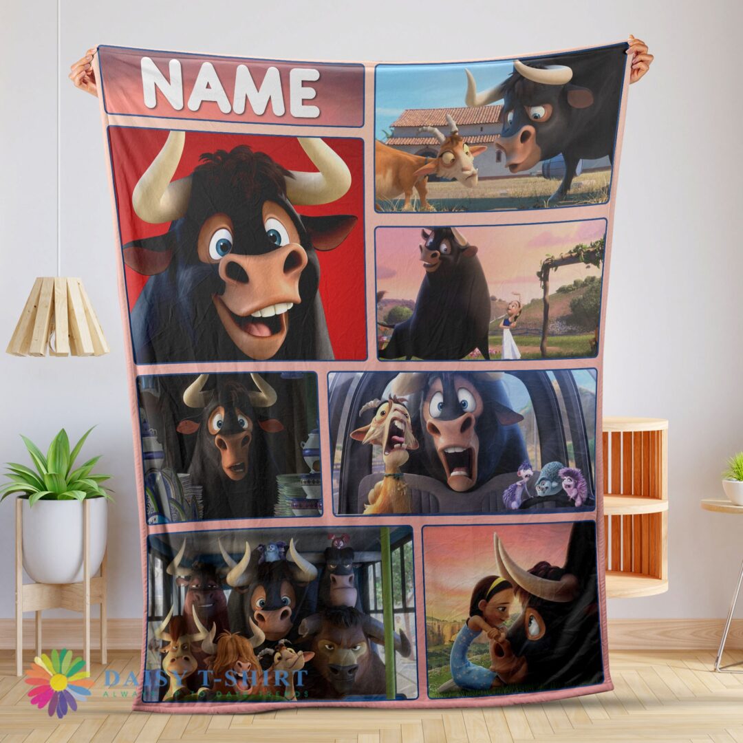 Perfect Cute Ferdinand And Friends The Gentle Bull's Journey Blanket Fleece Customized Blanket-mk-01 (1)