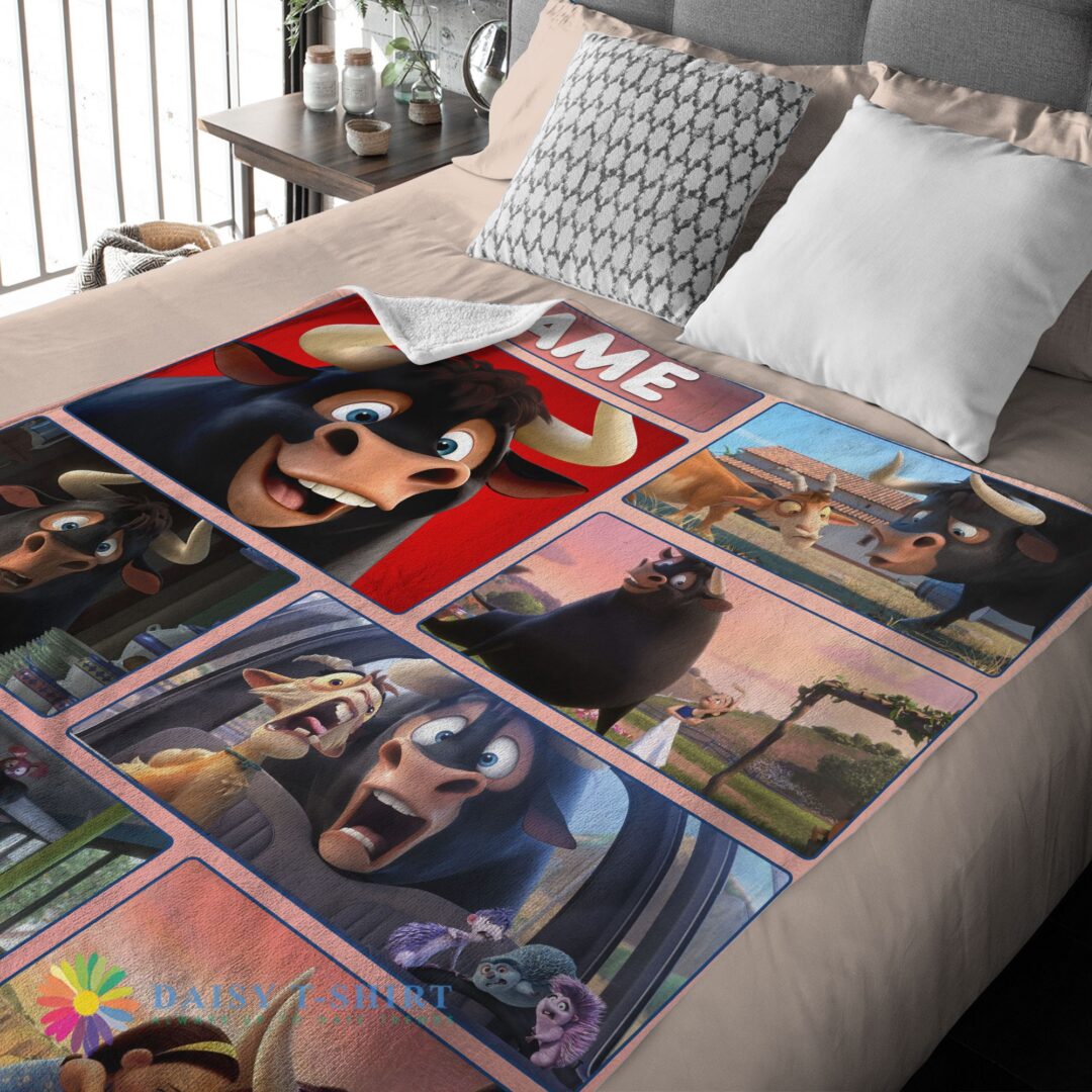 Perfect Cute Ferdinand And Friends The Gentle Bull's Journey Blanket Fleece Customized Blanket-mk-01 (2)