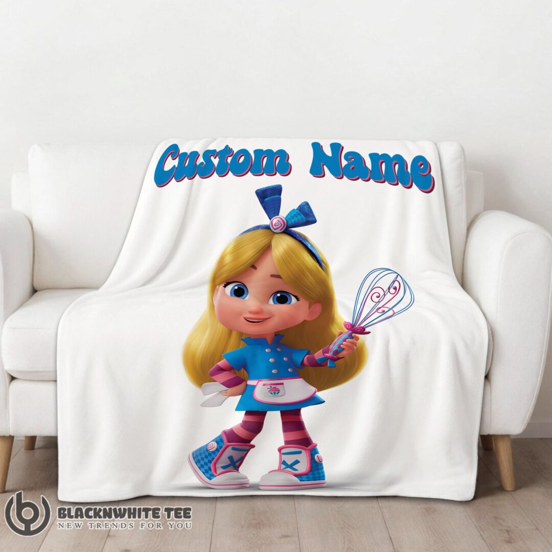 Perfect Cute Good Disney Alice's Wonderland Bakery Blanket Fleece Customized Blanket-mk-01 (1)