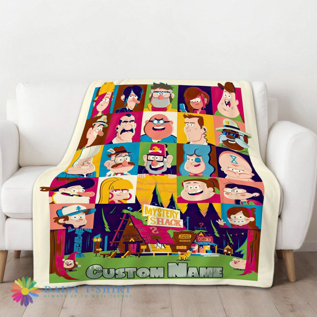 Perfect Cute Gravity Falls Mystery Shack Characters Collage Blanket Fleece Customized Blanket-mk-01 (1)