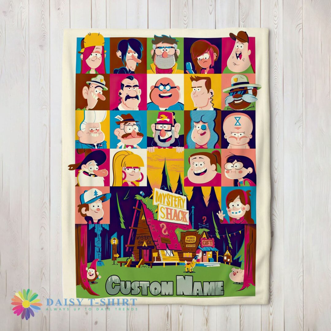 Perfect Cute Gravity Falls Mystery Shack Characters Collage Blanket Fleece Customized Blanket-mk-01 (2)