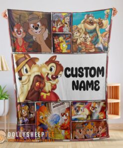 Perfect Disney Cartoon Chip And Dale Family Cute Blanket Fleece Customized Blanket