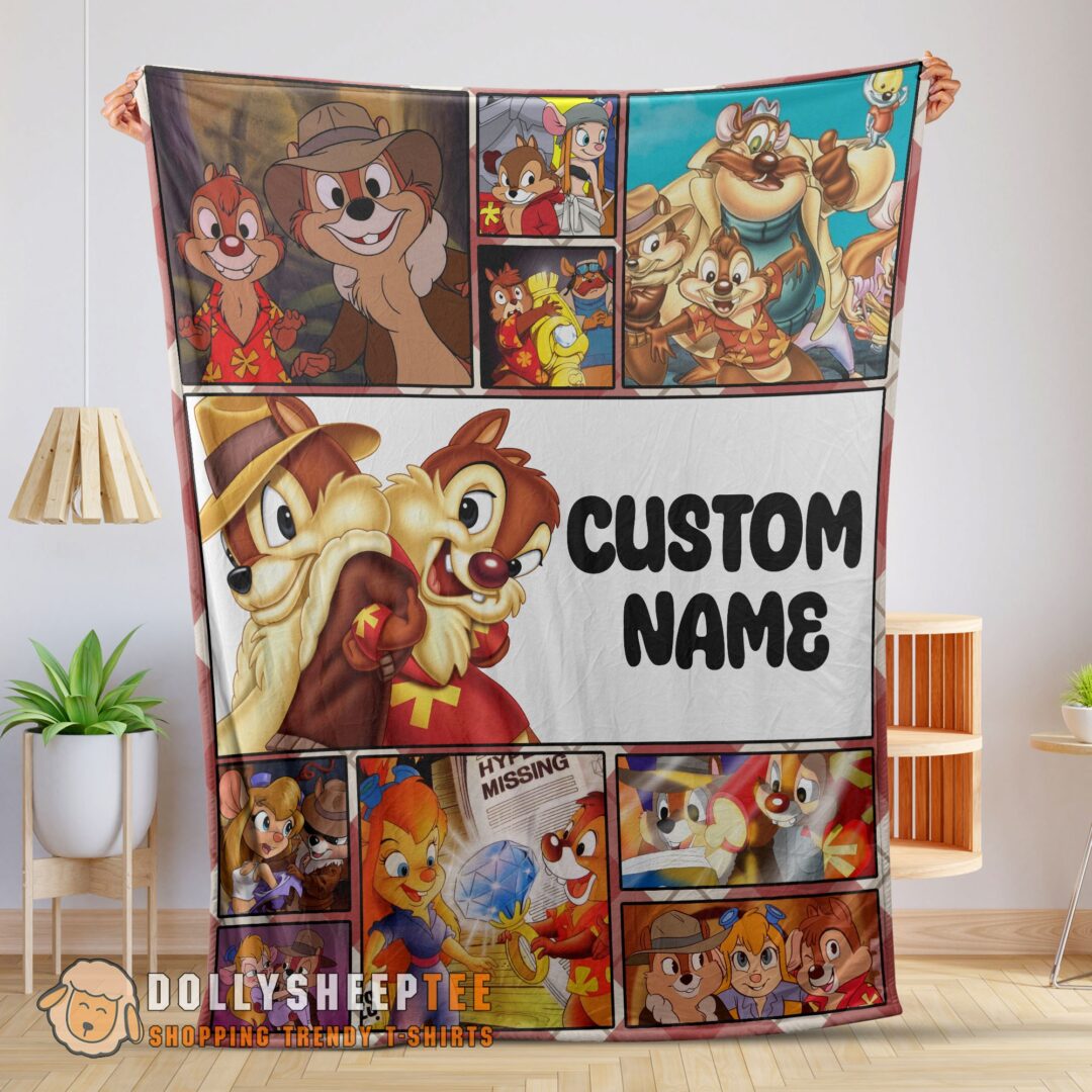 Perfect Disney Cartoon Chip And Dale Family Cute Blanket Fleece Customized Blanket-mk-01 (1)