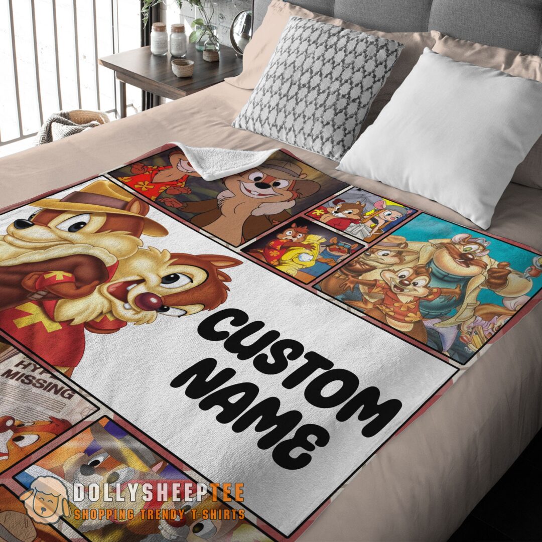 Perfect Disney Cartoon Chip And Dale Family Cute Blanket Fleece Customized Blanket-mk-01 (3)