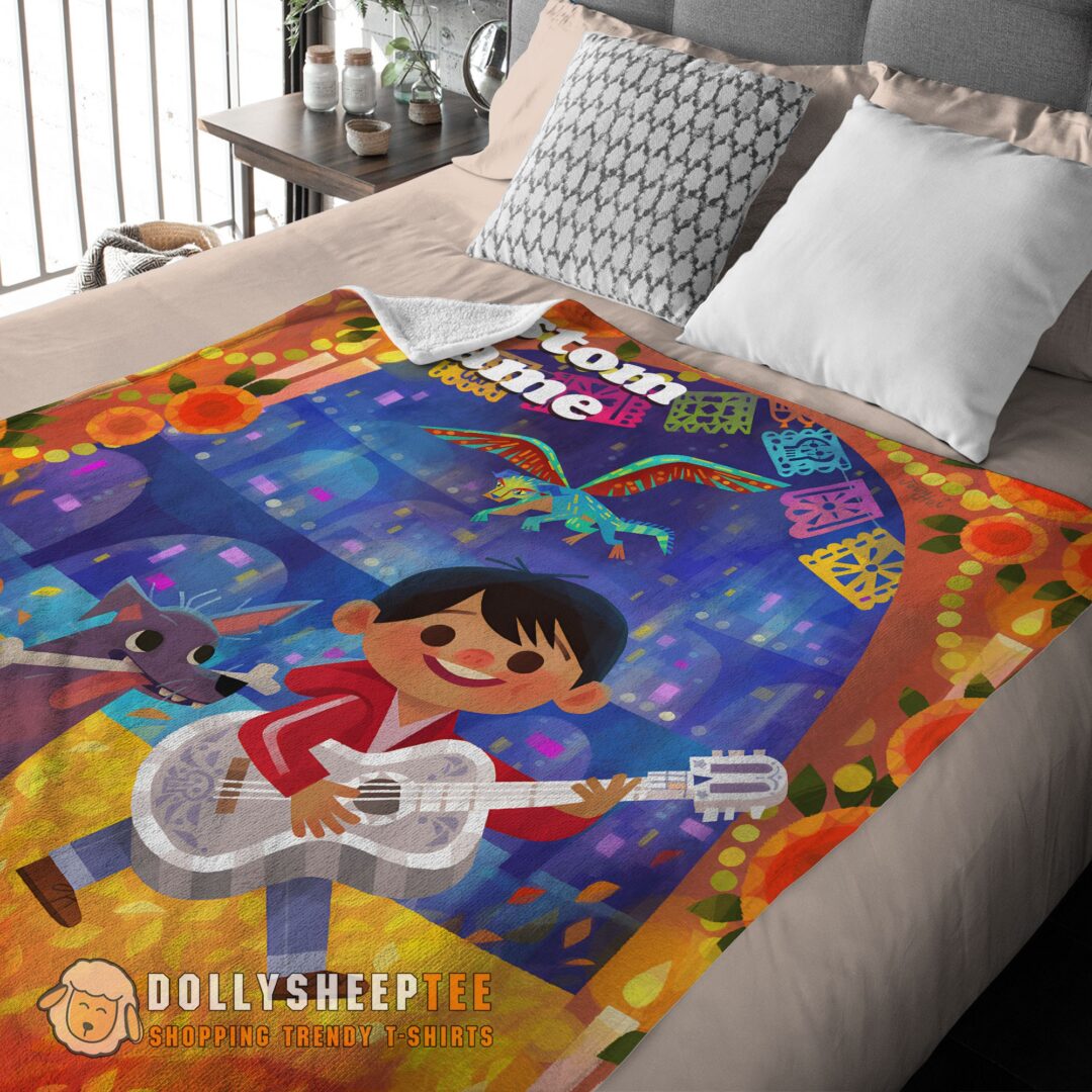 Perfect Disney Cartoon COCO Boy With Guitar Cute Blanket Fleece Customized Blanket-mk-01 (3)