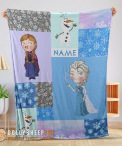 Perfect Disney Cartoon Frozen Elsa Princess Anna Olaf Blanket Fleece Customized Blanket