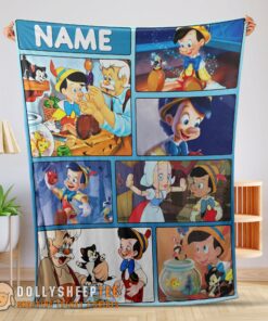 Perfect Disney Cartoon Pinocchio With Friends Blanket Fleece Customized Blanket