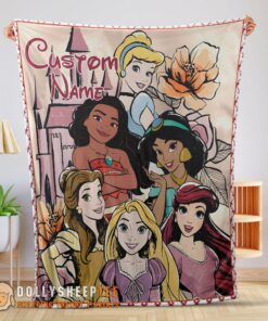 Perfect Disney Cartoon Princess Characters Blanket Fleece Customized Blanket