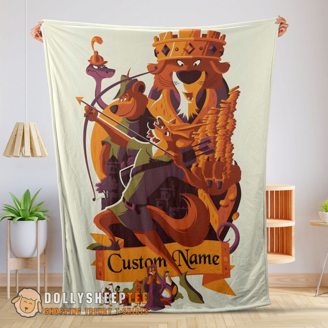 Perfect Disney Cartoon Robin Hood Blanket Fleece Customized Blanket