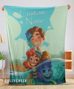 Perfect Disney Cartoon Summer Of Luca With Friends Blanket Fleece Customized Blanket