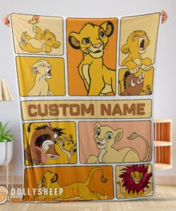 Perfect Disney Cartoon The Lion King Simba With Friends Blanket Fleece Customized Blanket