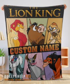 Perfect Disney Cartoon The Lion King With All Friends Blanket Fleece Customized Blanket