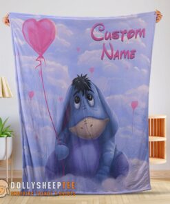 Perfect Disney Cartoon Winnie The Pooh Eeyore Cute Blanket Fleece Customized Blanket