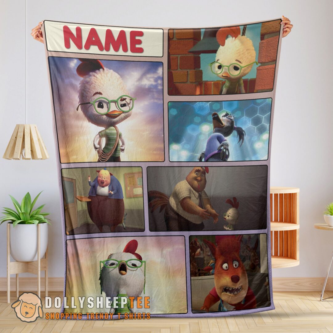 Perfect Disney Chicken Little Collage Poster Blanket Fleece Customized Blanket