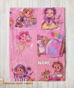 Perfect Disney Cute Kids Princess Sketches Blanket Fleece Customized Blanket
