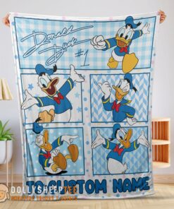 Perfect Disney Donald Duck With Signature And Friends Donald Duck Moods Blanket Customize Blanket