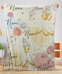Perfect Disney Elegant Princess Belle Pretty Blanket Fleece Customized Blanket