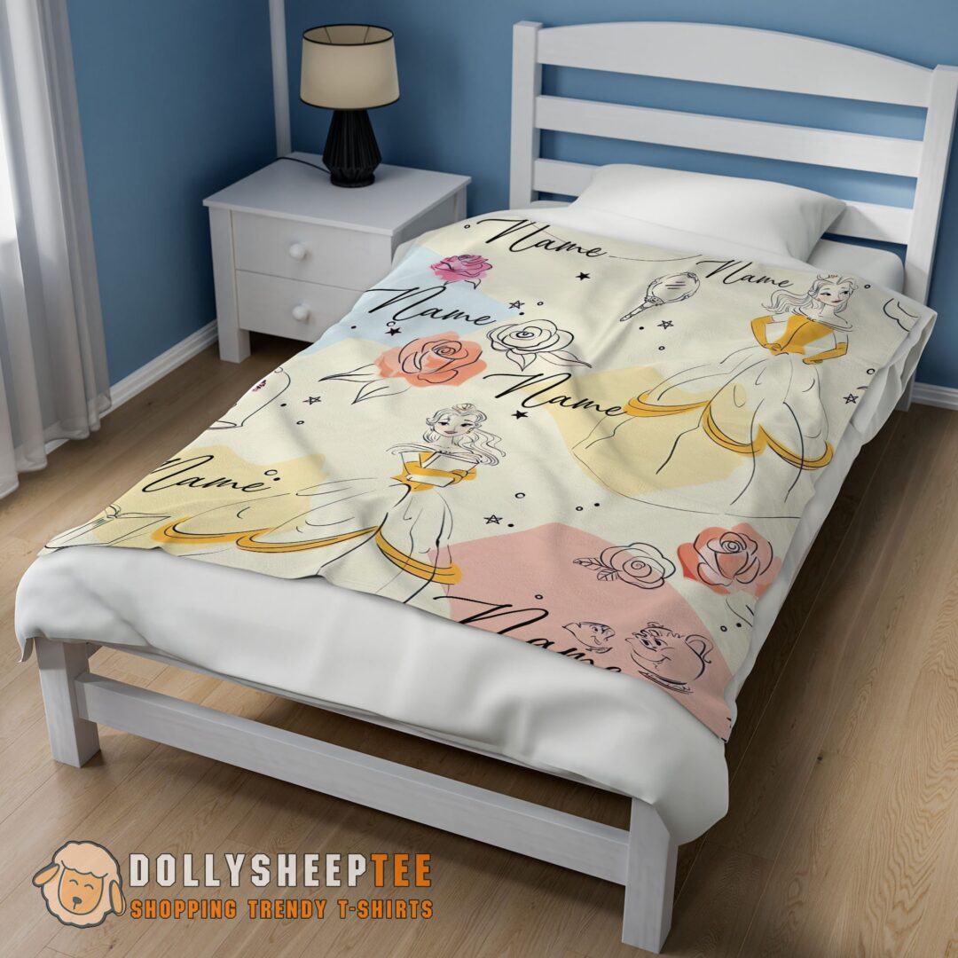 Perfect Disney Elegant Princess Belle Pretty Blanket Fleece Customized Blanket