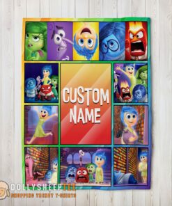 Perfect Disney Inside Out Colorful Collage Blanket Fleece Customized Blanket