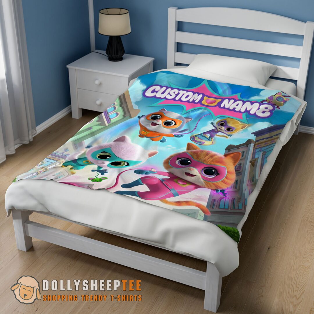 Perfect Disney Junior SuperKitties Chibi Cute Fleece Blanket Customize Blanket