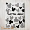 Perfect Disney Mickey Logo Texture Blanket Fleece Customized Blanket